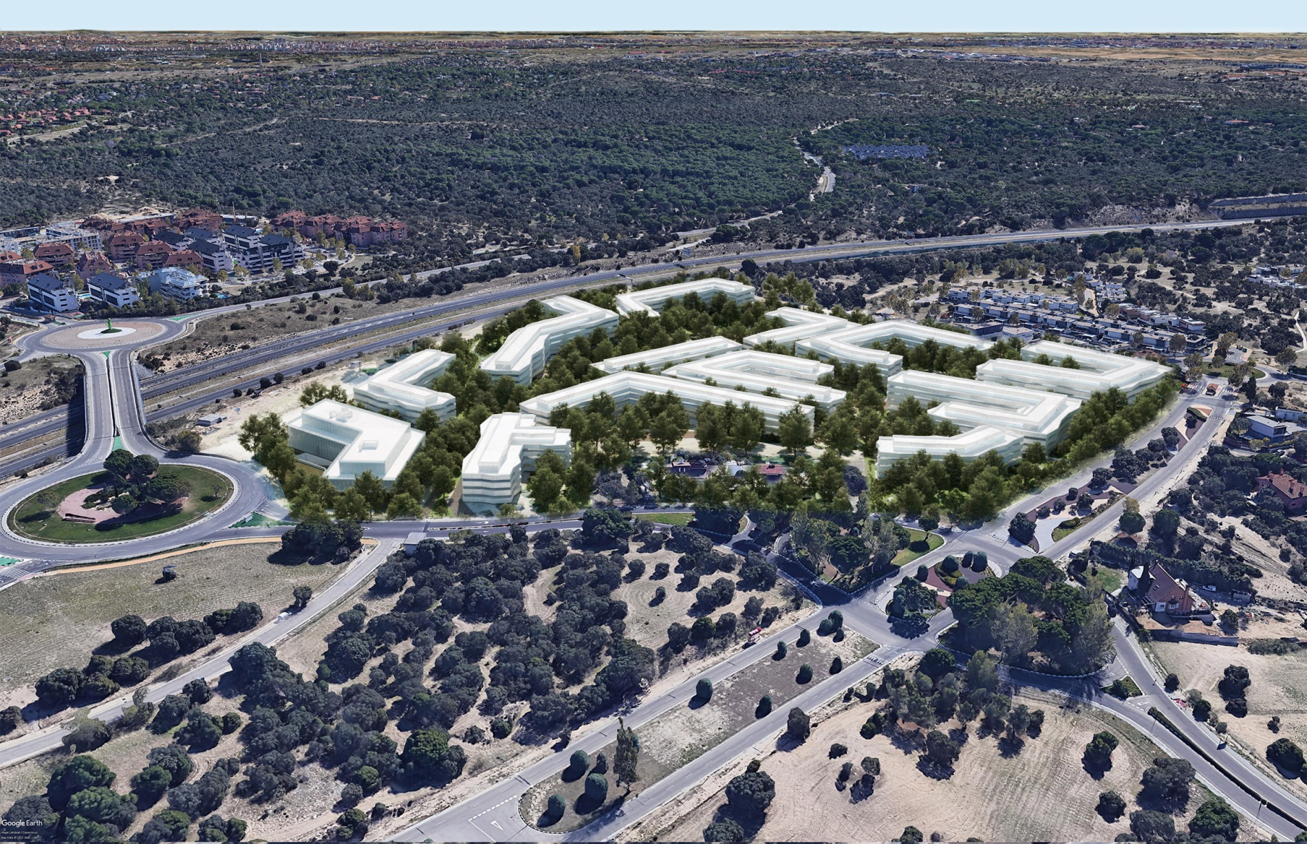 <p>Aerial view render</p>